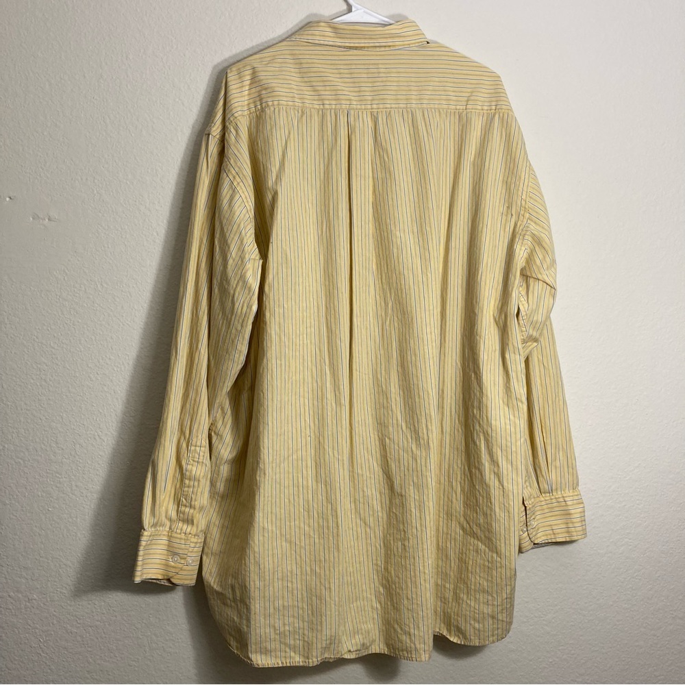 Steve & Barry’s Button Up - Yellow/Blue Stripes -… - image 3